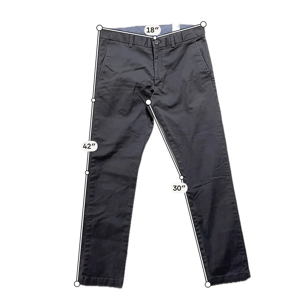 Banana Republic Fulton Skinny Chino Pants Mens 34x32 Dark Gray Stretch Cotton